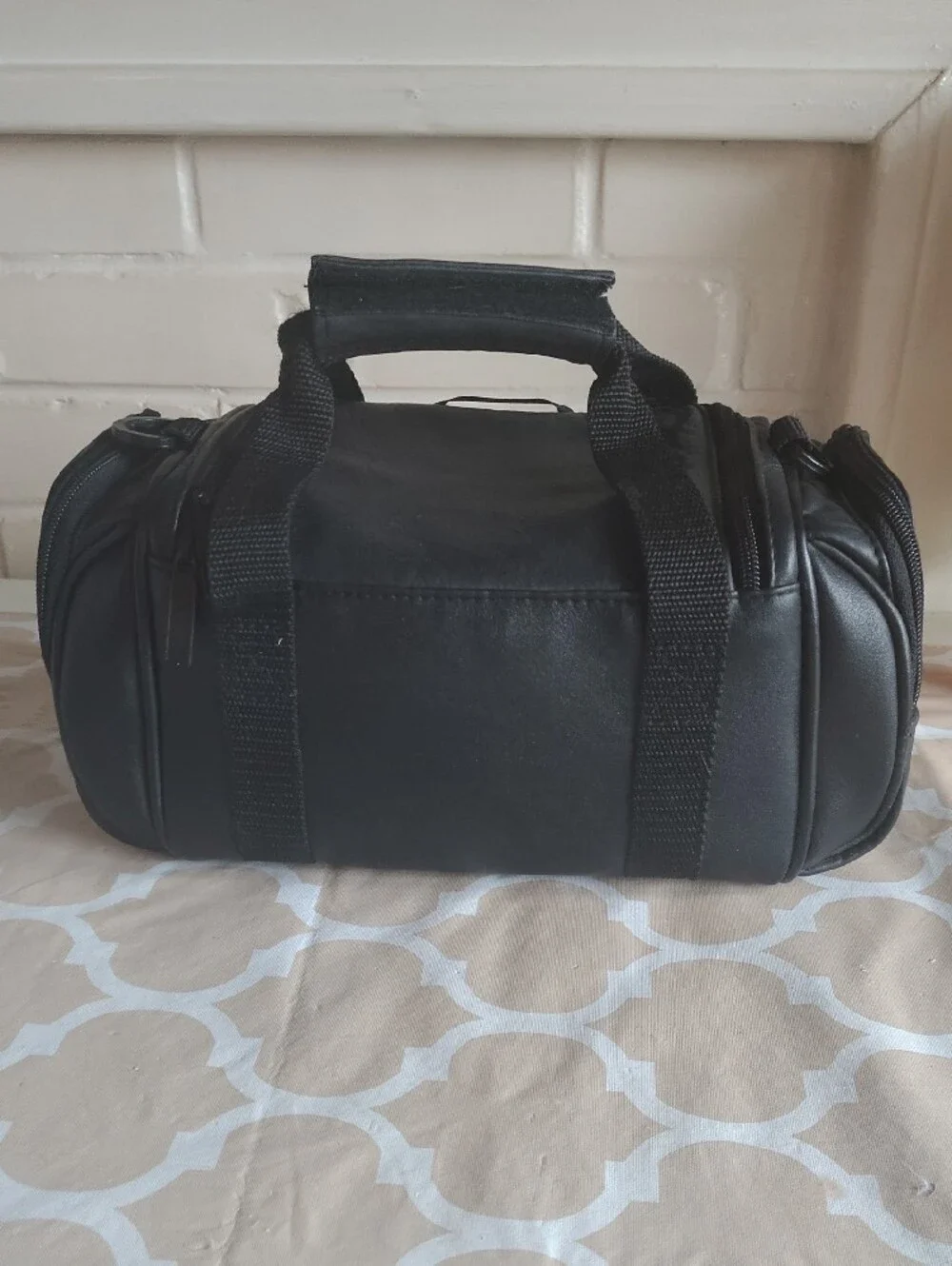 HI-PRO Genuine Leather Camcorder Camera Bag Vintage 90s Black 2092